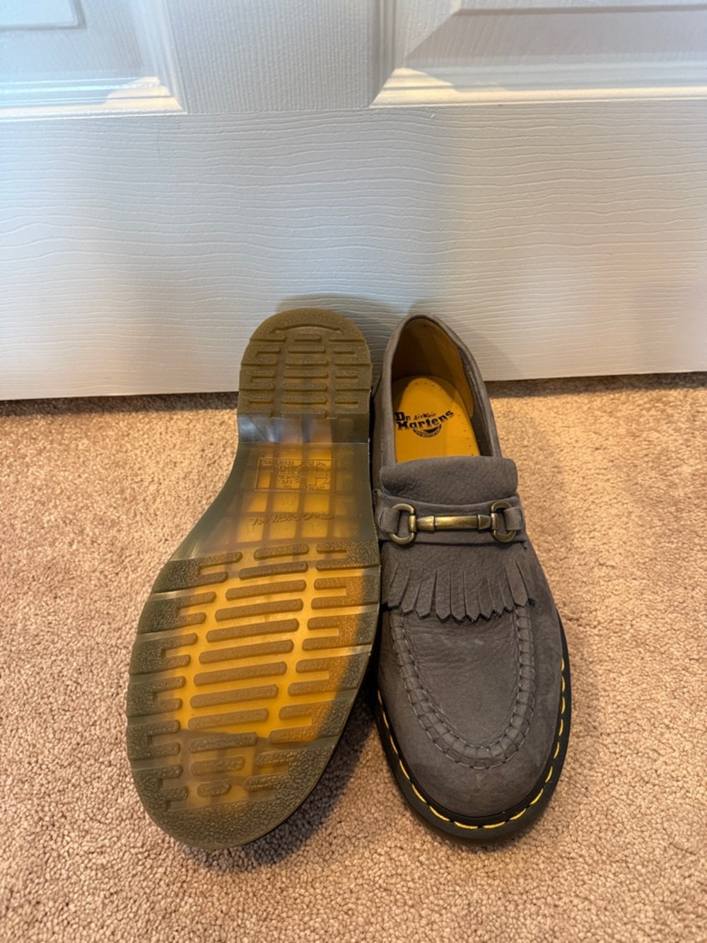 Dr. Martens Gray/Blue Suede Kiltie Horsebit Loafers - Picture 3 of 3